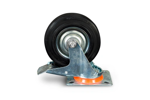 Колесо поворотное резина SRCLb 55 125 мм с тормозом (N) по ценам производителя в Москве с доставкой по всей России