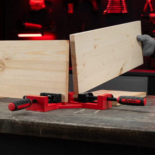 Струбцина угловая, быстрозажимная, 65/65 мм, двухкомпонентные обрезиненные рукоятки Matrix по ценам производителя в Москве с доставкой по всей России