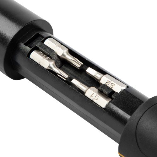 Отвертка реверсивная с револьверным механизмом, 11 шт, сталь S2  Denzel по ценам производителя в Москве с доставкой по всей России