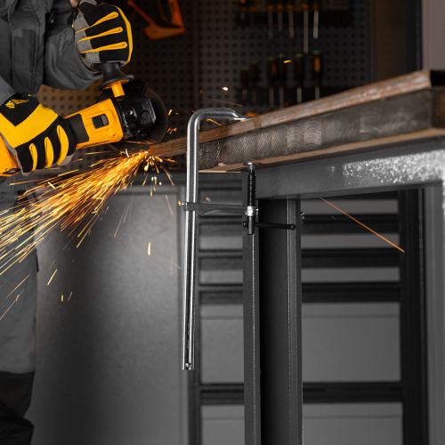 Струбцина F-образная, 80x300мм, кованая Denzel по ценам производителя в Москве с доставкой по всей России