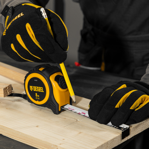 Рулетка 8м х 25мм, обрезиненный корпус, автоматическая фиксация Denzel по ценам производителя в Москве с доставкой по всей России