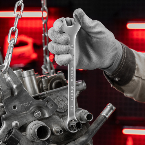 Набор ключей комбинированных, 6-22 мм, 12 шт, CrV, матовый хром Matrix по ценам производителя в Москве с доставкой по всей России