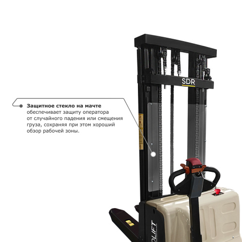 Самоходный электроштабелер PROLIFT M2 SDR 1545S li-ion со свободным подъемом по ценам производителя в Москве с доставкой по всей России