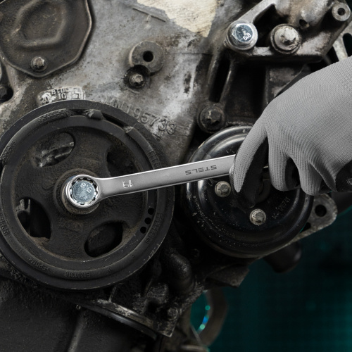 Набор ключей комбинированных, 8-19 мм, 8 шт, CrV, матовый хром Stels по ценам производителя в Москве с доставкой по всей России