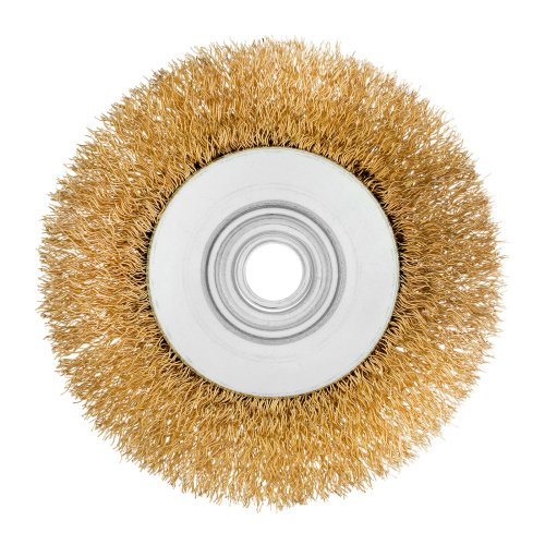 Щетка для УШМ, 100 мм, М14, "тарелка", латунированная витая проволока Matrix по ценам производителя в Москве с доставкой по всей России