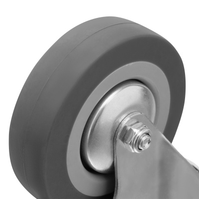 Колесо поворотное с тормозом D 75 мм, крепление  платформенное Сибртех по ценам производителя в Москве с доставкой по всей России