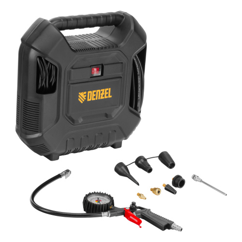 Компрессор воздушный DL1100 1.1 кВт, 180 л/мин, с набором аксессуаров Denzel по ценам производителя в Москве с доставкой по всей России