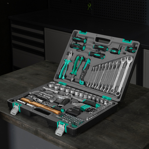 Набор инструментов, 1/2", 1/4", CrV, пластиковый кейс 98 предметов Stels по ценам производителя в Москве с доставкой по всей России