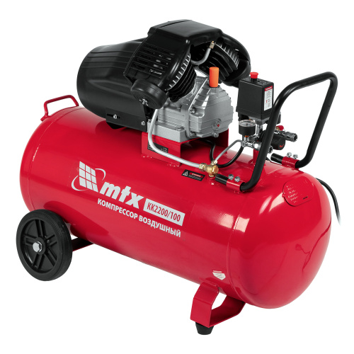 Компрессор воздушный КК-2200/100, 2,2 кВт, 350 л/мин, 100 л, прямой привод, масляный MTX по ценам производителя в Москве с доставкой по всей России