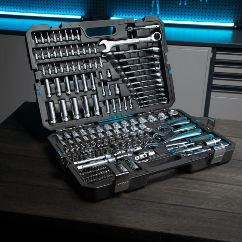 Набор инструментов, 1/2", 3/8", 1/4", CrV, 120 зубьев, 216 предметов Gross по ценам производителя в Москве с доставкой по всей России