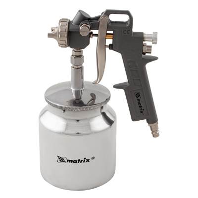 Краскораспылитель пневматический с нижним бачком V 0.75 л, сопло D 1.2, 1.5 и 1.8 мм Matrix по ценам производителя в Москве с доставкой по всей России