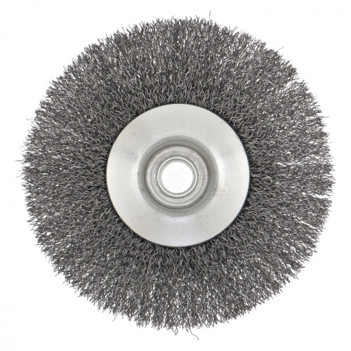 Щетка для УШМ, 125 мм, М14, "тарелка", витая проволока Сибртех по ценам производителя в Москве с доставкой по всей России