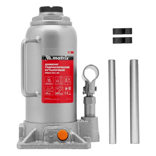 Домкрат гидравлический бутылочный, 12 т, h подъема 230-465 мм Matrix по ценам производителя в Москве с доставкой по всей России