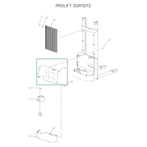 Кожух моторного отсека верхний для штабелеров SDR1-1,2 т, SDR1635 по ценам производителя в Москве с доставкой по всей России