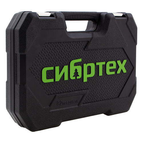 Набор инструментов 82 предмета, CrV, 1/2", 1/4" Сибртех по ценам производителя в Москве с доставкой по всей России