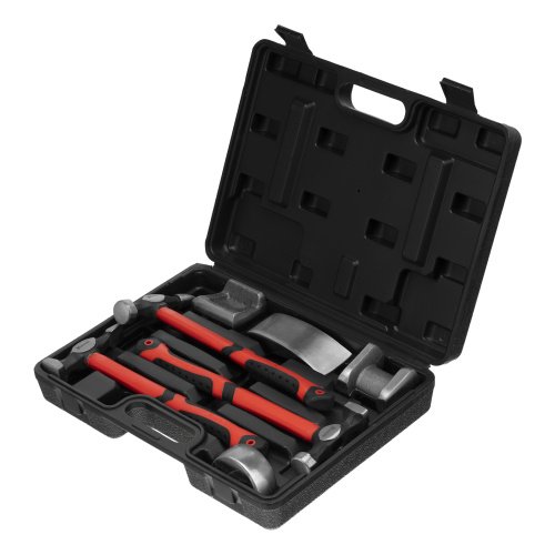 Набор рихтовочный, 3 молотка с фибергласовыми ручками, 4 наковальни, пластиковый бокс Matrix по ценам производителя в Москве с доставкой по всей России