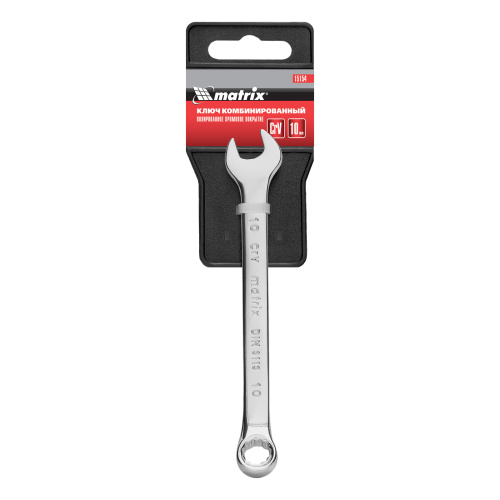 Ключ комбинированный, 10 мм, CrV, полированный хром Matrix по ценам производителя в Москве с доставкой по всей России