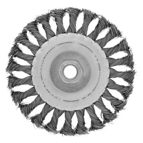 Щетка для УШМ 125 мм, М14, плоская, крученая проволока 0.35 мм Matrix по ценам производителя в Москве с доставкой по всей России