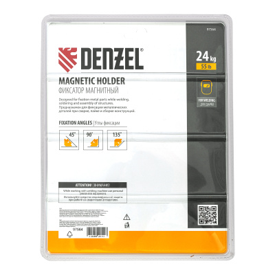 Фиксатор магнитный отключаемый для сварочных работ усилие 55 LB, 45х90х135 град. Denzel по ценам производителя в Москве с доставкой по всей России