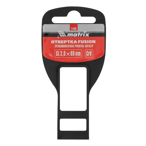 Отвертка Fusion, SL3 х 80 мм, CrV, трехкомпонентная рукоятка "Anti slip" Matrix по ценам производителя в Москве с доставкой по всей России