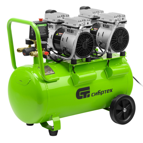 Компрессор безмаслянный малошумный МБ 2000/50, 2000 Вт, 50л, 300 л/мин Сибртех по ценам производителя в Москве с доставкой по всей России