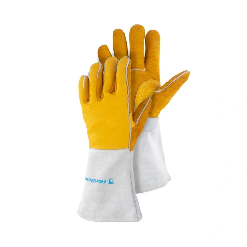 Краги спилковые водоотталкивающие Защита (артикул 10-2750L, пр-во FoxWeld/КНР) по ценам производителя в Москве с доставкой по всей России