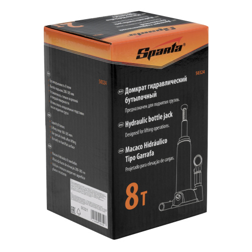 Домкрат гидравлический бутылочный, 8 т, h подъема 200-385 мм Sparta по ценам производителя в Москве с доставкой по всей России