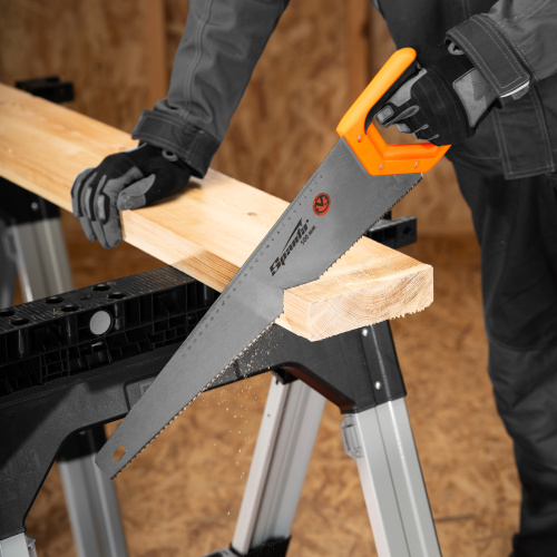 Ножовка по дереву, 500 мм, 7-8 TPI, зуб 2D, каленый зуб, двухкомпонентная рукоятка Sparta по ценам производителя в Москве с доставкой по всей России