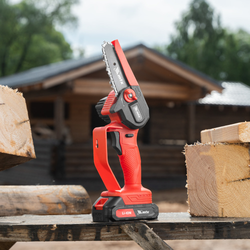 Цепная мини-пила аккумуляторная, MCS-100, шина 100 мм, Li-Ion, 20 В MTX по ценам производителя в Москве с доставкой по всей России