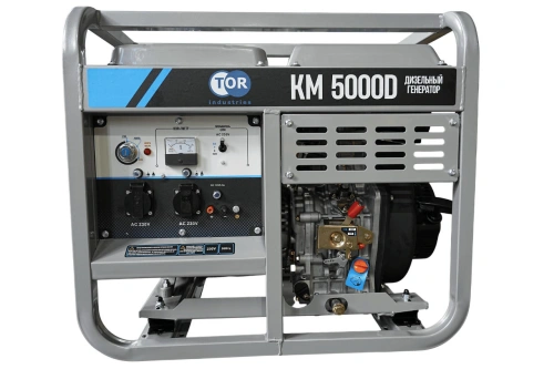 Генератор дизельный 5,0 кВт 220В с электростартером и колесами TOR KM5000D по ценам производителя в Москве с доставкой по всей России