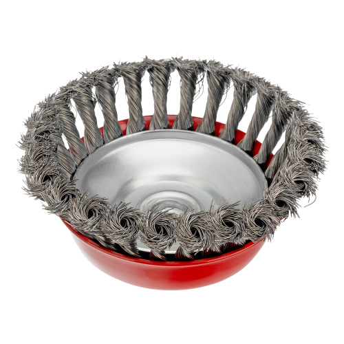 Щетка для УШМ, 125 мм, М14, "чашка", крученая проволока 0.35 мм Matrix по ценам производителя в Москве с доставкой по всей России