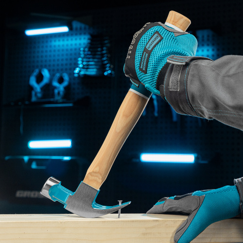 Молоток-гвоздодер, 450 г, угол 45, магнит, обрезиненная рукоятка American hickory GROSS по ценам производителя в Москве с доставкой по всей России