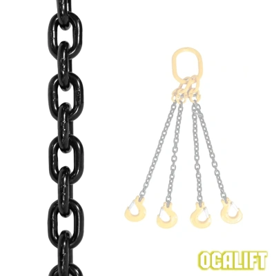 Цепь 16х48мм G80 грузовая Т8 высокопрочная круглозвенная