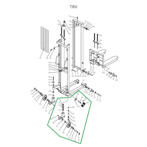 Колесная опора поворотная с тормозом в сборе для TRV по ценам производителя в Москве с доставкой по всей России