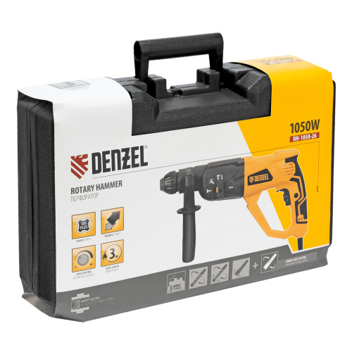 Перфоратор электрический RH-1050-26, SDS-plus, 1050 Вт, 3.2 Дж, 3 плюс 1 режим Denzel по ценам производителя в Москве с доставкой по всей России