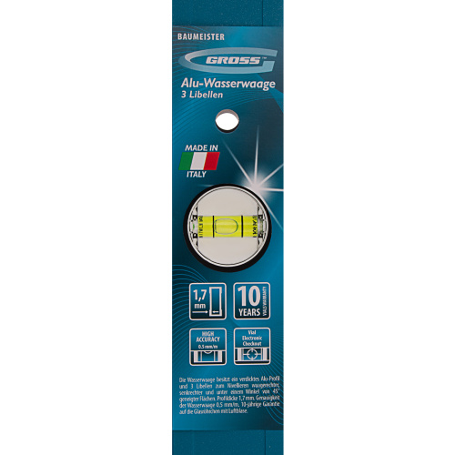 Уровень алюминиевый усиленный, 800 мм, 3 глазка Gross по ценам производителя в Москве с доставкой по всей России
