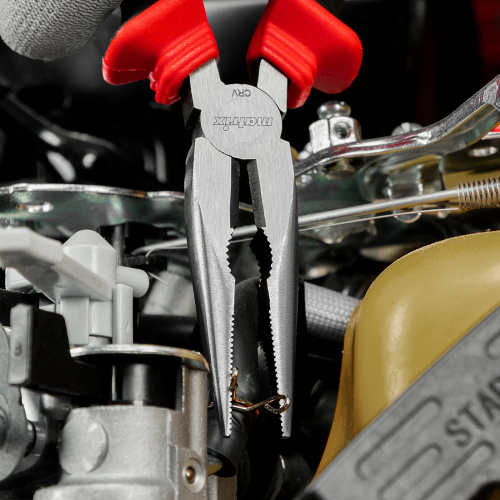 Длинногубцы прямые, 180 мм, хром-ванадий, двухкомпонентные рукоятки Matrix по ценам производителя в Москве с доставкой по всей России