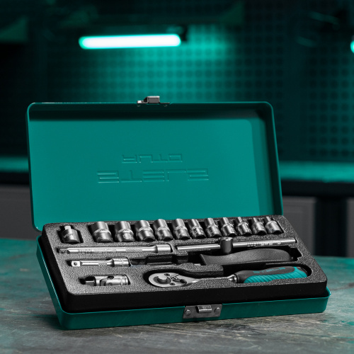 Набор торцевых головок с трещоткой, 1/4", 18 предметов Stels по ценам производителя в Москве с доставкой по всей России