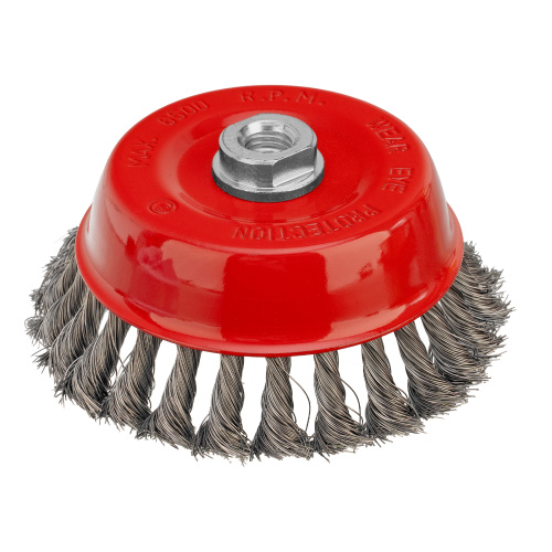 Щетка для УШМ, 125 мм, М14, "чашка", крученая проволока 0.35 мм Matrix по ценам производителя в Москве с доставкой по всей России