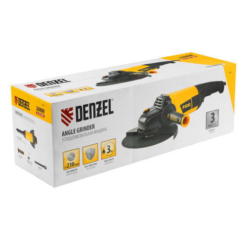 Машина шлифовальная угловая AG230-2600, 2600 Вт, 230 мм, 6000 об/мин Denzel по ценам производителя в Москве с доставкой по всей России