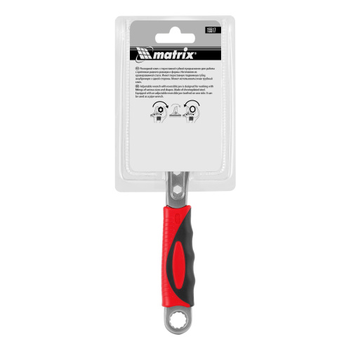 Ключ разводной, 200 мм, переставная губка, двухкомпонентная рукоятка Matrix по ценам производителя в Москве с доставкой по всей России