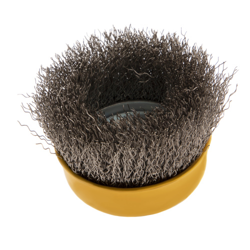 Щетка для УШМ, 75 мм, "Чашка", витая нержавеющая проволока 0.3 мм, М14 Denzel по ценам производителя в Москве с доставкой по всей России