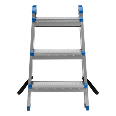 Стремянка двухсторонняя 3 ступени, сталь профиль, стальные ступени, Сибртех по ценам производителя в Москве с доставкой по всей России