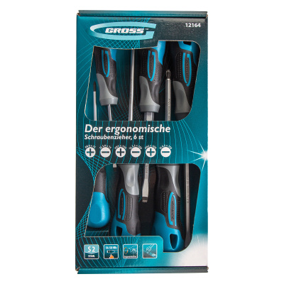 Набор отверток 6 шт, S2, трехкомпонентная рукоятка Gross по ценам производителя в Москве с доставкой по всей России