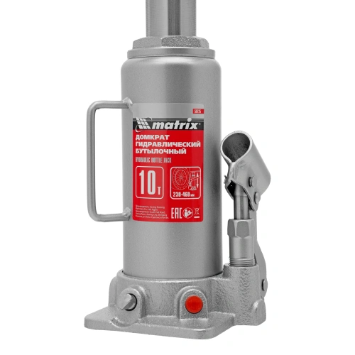 Домкрат гидравлический бутылочный, 10 т, высота подъема 230-460 мм Matrix по ценам производителя в Москве с доставкой по всей России