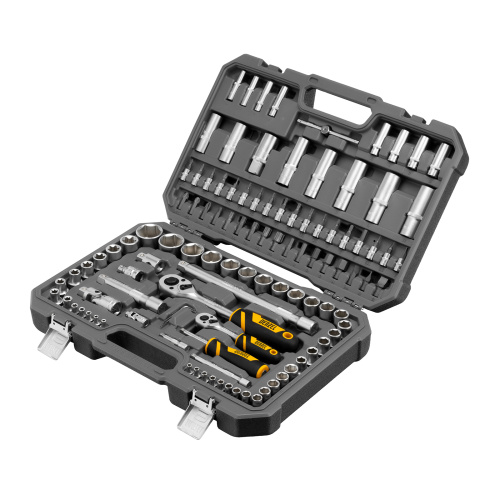 Набор инструментов, 1/2", 1/4", CrV, S2, пластиковый кейс, 109 предметов Denzel по ценам производителя в Москве с доставкой по всей России