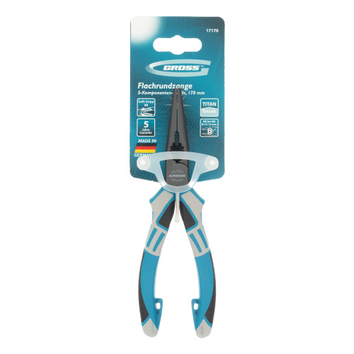 Длинногубцы прямые 170 мм, трехкомпонентные рукоятки Gross по ценам производителя в Москве с доставкой по всей России