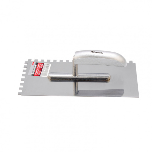 Гладилка из нержавеющей стали, 280 x 130 мм, деревянная ручка, зуб 8 x 8 мм Matrix по ценам производителя в Москве с доставкой по всей России