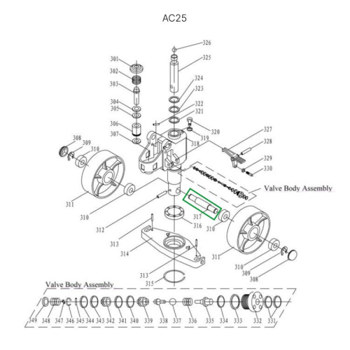 Ось крепления рулевых колес для гидравлических тележек DF25 по ценам производителя в Москве с доставкой по всей России