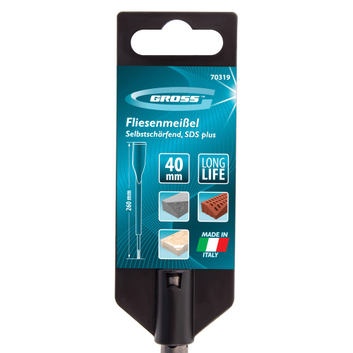 Зубило плоское, изогнутое 40 x 260 мм, SDS Plus Gross по ценам производителя в Москве с доставкой по всей России